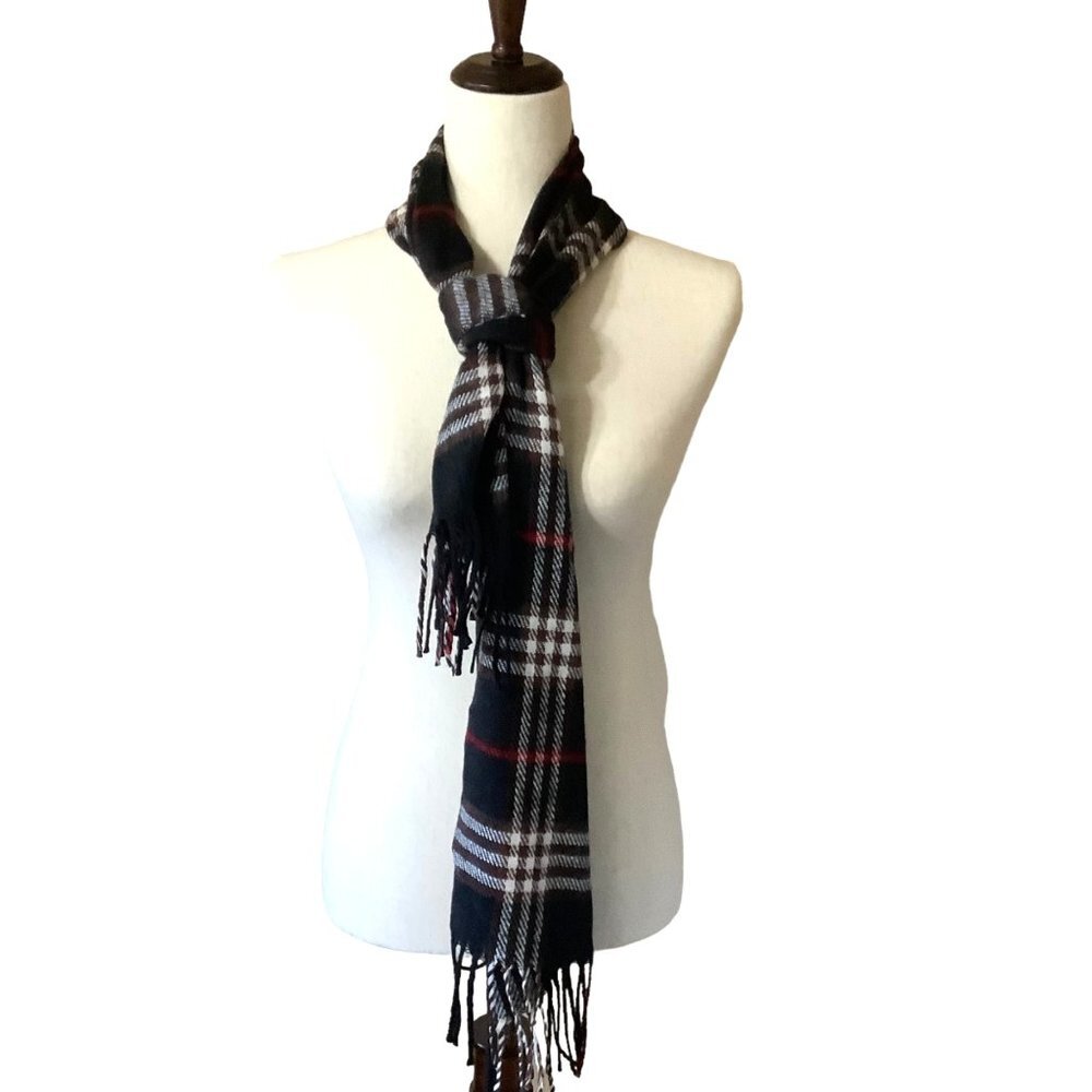 Royal Rossi Women Plaid Academia 100% Cashmere Plaid Checked Scarf 12" x‎ 63.5"